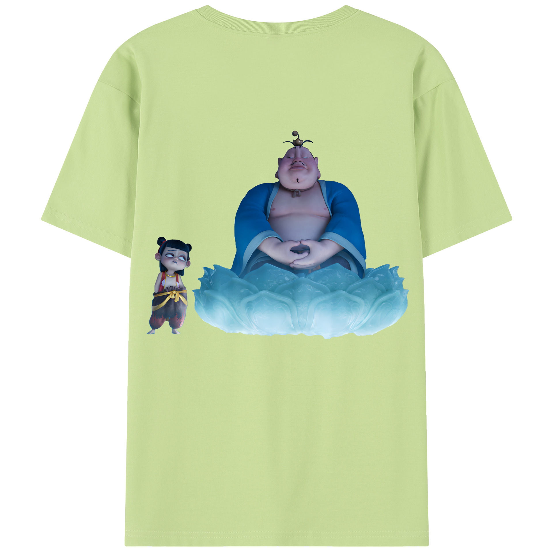 （画像用） Ne Zha 2 ナタ 魔童の大暴れ 綿100％半袖Tシャツ（背面プリント）